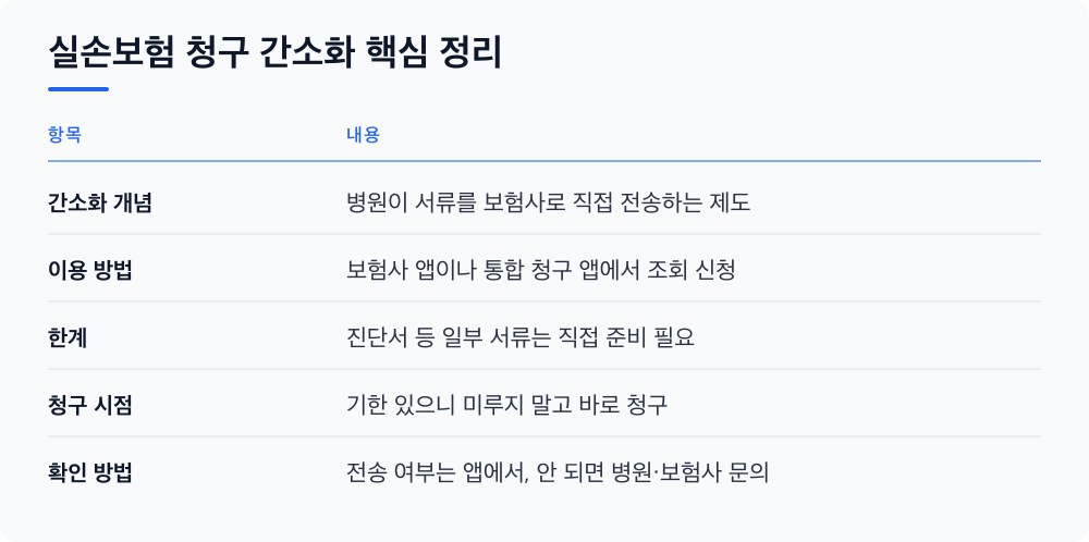 실손보험 청구 간소화 핵심 정리